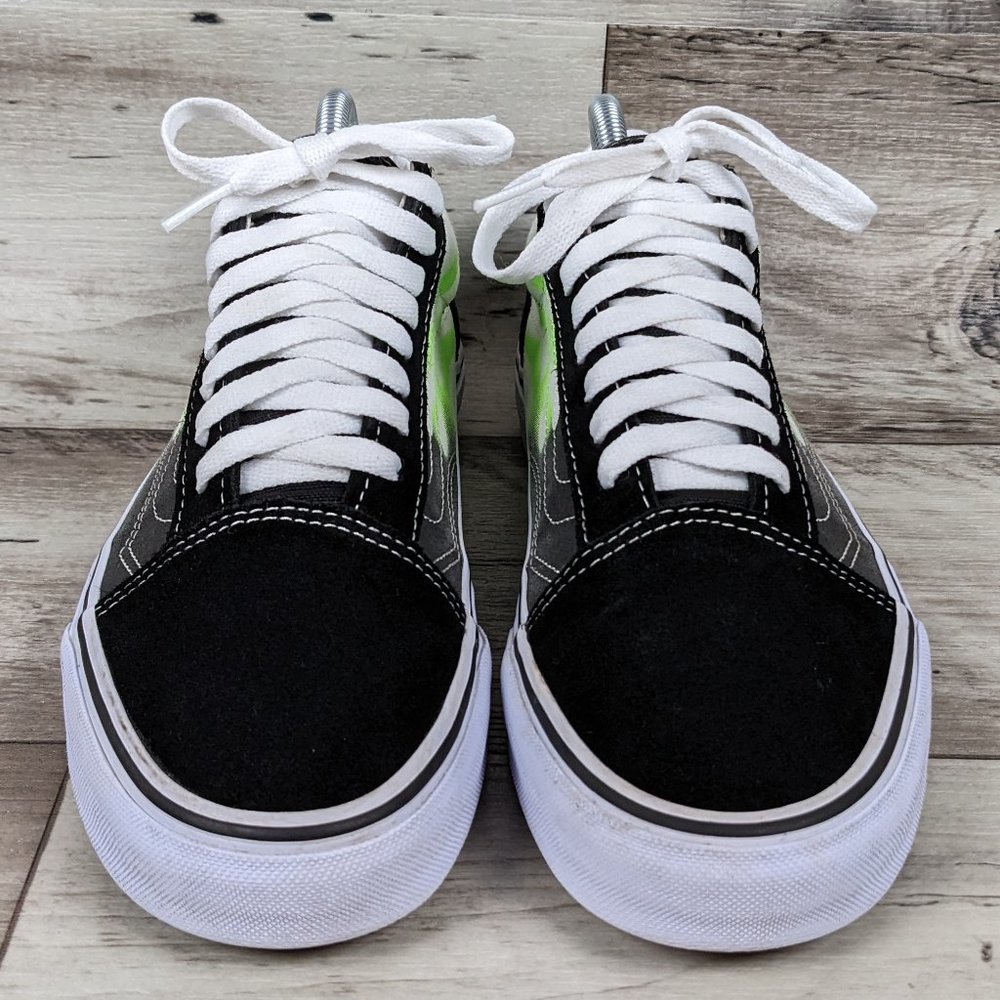 VANS*Unisex "Off The Wall" 2020 Flame Black True White Lace-Up Sneakers~See SIze - Picture 4 of 12